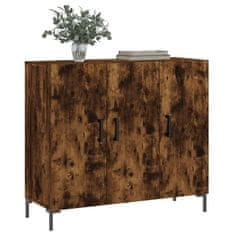 Vidaxl Komoda dimljeni hrast 90x34x80 cm konstruiran les