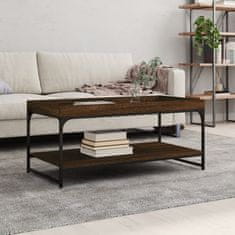 Vidaxl Klubska mizica rjav hrast 100x49x45 cm inženirski les