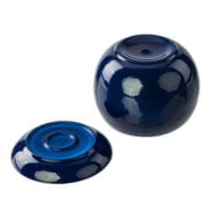 botle Cvetlični lonček Cvetlični lonec temno modra krogla skleda za rože s krožničkom okrogel ŠxV 170 mm x 160 mm površinski sijaj keramika moderen glamur