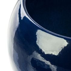 botle Cvetlični lonček Cvetlični lonec temno modra krogla skleda za rože s krožničkom okrogel ŠxV 110 mm x 100 mm površinski sijaj keramika modern glamur