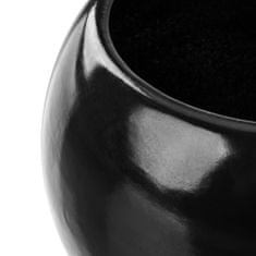 botle Cvetlični lonec cvetlični lonec črna krogla skleda za rože s krožničkom okrogel ŠxV 110 mm x 100 mm površinski sijaj keramika moderen glamur