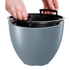 botle Velik cvetlični lonec 47 cm V:36 cm okrogel svetlo siv z vstavkom lonec za rastline lonec za rastline terasa vrt balkon stilsko sodoben eleganten prostornina 31 l plastika zunanja UV