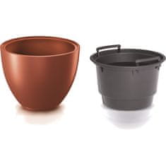 botle Velik cvetlični lonec 47cm H: 36 cm okrogel baker z vložkom Planter terasa vrt balkon eleganten sodoben eleganten zmogljivost 31 L plastični zunanji UV-odporen notranji