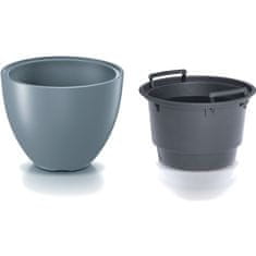 botle Velik cvetlični lonec 47 cm V:36 cm okrogel svetlo siv z vstavkom lonec za rastline lonec za rastline terasa vrt balkon stilsko sodoben eleganten prostornina 31 l plastika zunanja UV