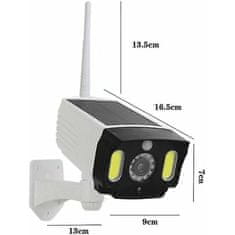 hurtnet Solarna aku. lažna nadzorna kamera bela z COB LED svetilko + senzor gibanja