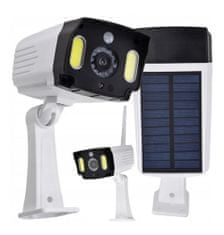 hurtnet Solarna aku. lažna nadzorna kamera bela z COB LED svetilko + senzor gibanja