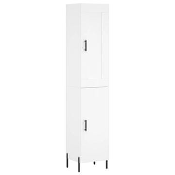 Vidaxl Visoka omara bela 34,5x34x180 cm inženirski les