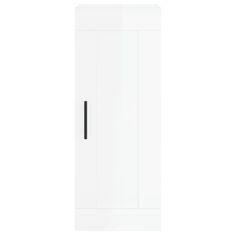 Vidaxl Visoka omara visok sijaj bela 34,5x34x180 cm inženirski les