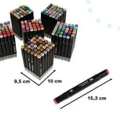 Ikonka Obojestranski alkoholni označevalci v etuiju 204 kos