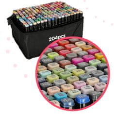 Ikonka Obojestranski alkoholni označevalci v etuiju 204 kos