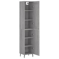 Vidaxl Visoka omara siva sonoma 34,5x34x180 cm inženirski les