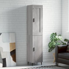 Vidaxl Visoka omara siva sonoma 34,5x34x180 cm inženirski les