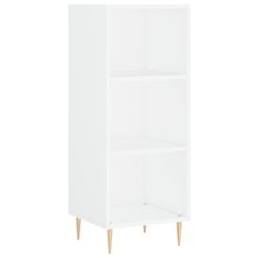 Vidaxl Visoka omara visok sijaj bela 34,5x32,5x180 cm inženirski les