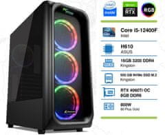 PCplus Storm namizni računalnik, i7-12400F, 16GB, 1TB, RTX4060Ti, DOS (145001)