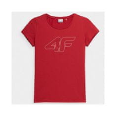 4F Majice rdeča XS SS23TTSHF583