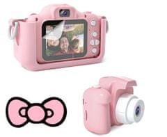 Verkgroup Aku. digitalni fotoaparat LCD za otroke SD roza + etui in trak