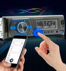 Dexxer 1DIN LCD avtoradio RGB 4x50W MP3 2x USB Bluetooth 12V + daljinec