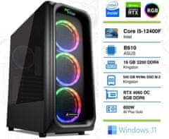 PCplus Storm namizni računalnik, i5-12400F, 16GB, 500GB, RTX4060, W11H (145006)