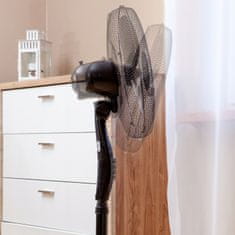Greatstore Talni ventilator z nastavljivimi časi 45W - črn