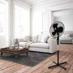 Greatstore Talni ventilator z nastavljivimi časi 45W - črn