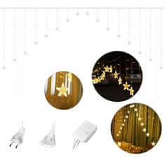 Greatstore Božične zvezde luči viseče zavese 4m 136 LED