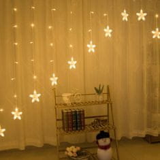 Greatstore Božične zvezde luči viseče zavese 4m 136 LED
