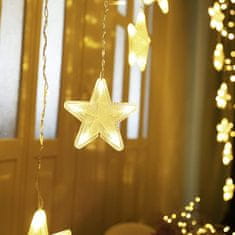 Greatstore Božične zvezde luči viseče zavese 4m 136 LED