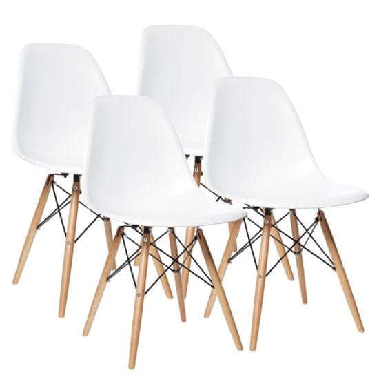 Greatstore Komplet 4 x jedilnica lounge stoli