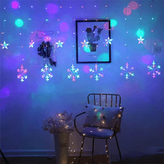 Greatstore Snežinke luči Božične zvezde Božične luči zavese 138LED