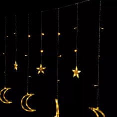 Greatstore Božične luči zvezdne lune luči zavese 96LED