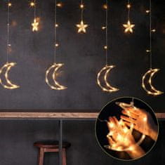 Greatstore Božične luči zvezdne lune luči zavese 96LED