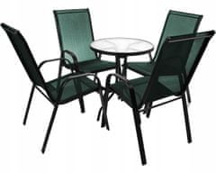 Set vrtnih stolov za teraso za balkon kovinski 4 kosi - zeleni