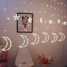 Greatstore Božične luči zvezdne lune luči zavese 96LED