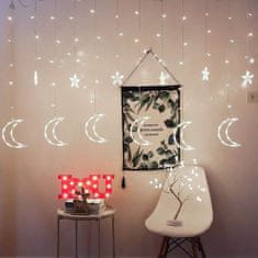 Greatstore Božične luči zvezdne lune luči zavese 96LED