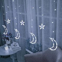 Greatstore Božične luči zvezdne lune luči zavese 96LED