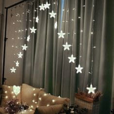 Greatstore Božične zvezde luči viseče zavese 4m 136 LED