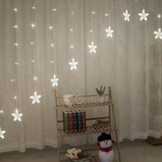 Božične zvezde luči viseče zavese 4m 136 LED