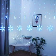 Snežinke luči Božične zvezde Božične luči zavese 138LED