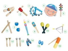 Glasbeni set 16 instrumentov + torba Ecotoys