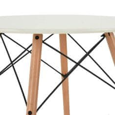 Greatstore Kavna mizica sodobna skandinavska bela vrh 60cm