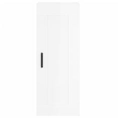 Vidaxl Visoka omara visok sijaj bela 34,5x34x180 cm inženirski les