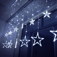 Božične zvezde luči viseče ledenke zavesa 4m 138 LEDs