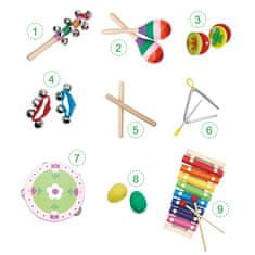 Greatstore Glasbeni set 14 instrumentov + torba Ecotoys