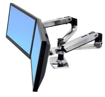 Ergotron ERGOTRONLX Stojalo za 2LCD do največ 27", polirani aluminij, namizno stojalo