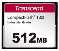 Transcend 512MB INDUSTRIAL TEMP CF180I CF CARD, (MLC) pomnilniška kartica (SLC način), 85MB/s R, 70MB/s W