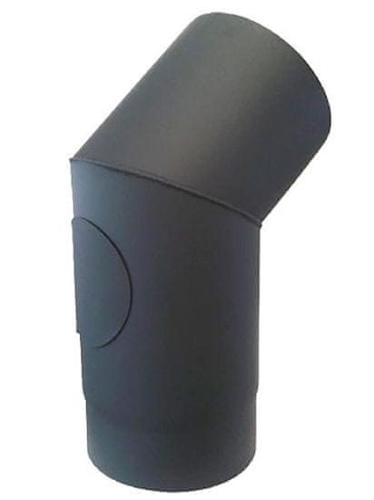Dimno koleno z odprtino 160mm/45d.t.1,5mm BLACK