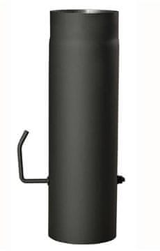 Dimna cev z loputo 130mm/500 t.1,5mm BLACK