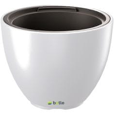 botle Velik cvetlični lonec 57 cm V: 43,5 cm okrogel bel z vložkom lonec za rastline lonec za rastline terasa vrt balkon stilsko sodobno elegantno prostornina 56 l plastična zunanja UV odporna notranja