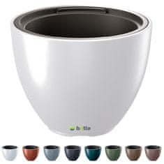 botle Velik cvetlični lonec 57 cm V: 43,5 cm okrogel bel z vložkom lonec za rastline lonec za rastline terasa vrt balkon stilsko sodobno elegantno prostornina 56 l plastična zunanja UV odporna notranja