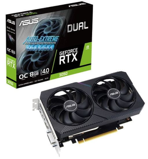 ASUS Dual GeForce RTX 3050 V2 OC grafična kartica, 8GB GDDR6 (90YV0GH6-M0NA00)